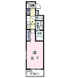 JR関西本線 春田駅 徒歩11分の賃貸アパート 3階1Kの間取り