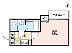 東武東上線 上板橋駅 徒歩12分の賃貸アパート 2階1Kの間取り