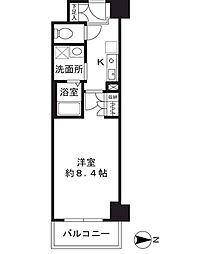 シャンピアコート茨木 7階1Kの間取り