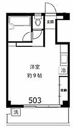 JR中央線 中野駅 徒歩10分の賃貸マンション 5階ワンルームの間取り