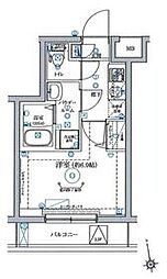 京急本線 鮫洲駅 徒歩3分の賃貸マンション 2階1Kの間取り