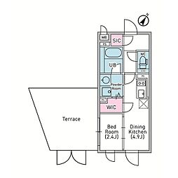 京王井の頭線 神泉駅 徒歩5分の賃貸マンション 1階1DKの間取り