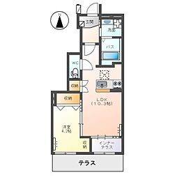 ライブコア佐野 1階1LDKの間取り
