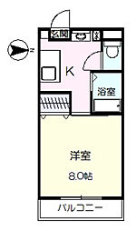 東武伊勢崎線 新伊勢崎駅 5.8kmの賃貸マンション 3階1Kの間取り