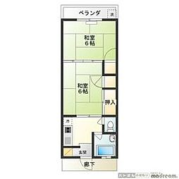 東武東上線 上板橋駅 徒歩9分の賃貸マンション 3階2DKの間取り