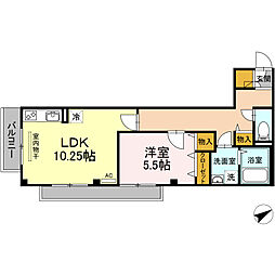 JR埼京線 浮間舟渡駅 徒歩4分の賃貸マンション 2階1LDKの間取り