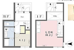 都営大江戸線 牛込柳町駅 徒歩5分の賃貸マンション 1階1LDKの間取り