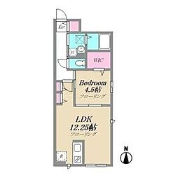 JR南武線 矢野口駅 徒歩7分の賃貸アパート 1階1LDKの間取り