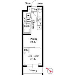 JR京浜東北・根岸線 赤羽駅 徒歩9分の賃貸マンション 1階1DKの間取り
