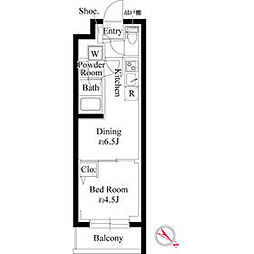 JR京浜東北・根岸線 赤羽駅 徒歩9分の賃貸マンション 1階1DKの間取り