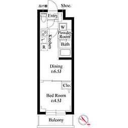 JR京浜東北・根岸線 赤羽駅 徒歩9分の賃貸マンション 3階1DKの間取り