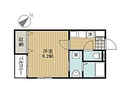 京成松戸線 上本郷駅 徒歩10分の賃貸アパート 1階1Kの間取り