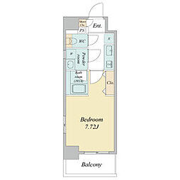 プレイズシード四日市 2階1Kの間取り