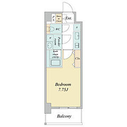 近鉄名古屋線 近鉄四日市駅 徒歩8分の賃貸マンション 5階1Kの間取り