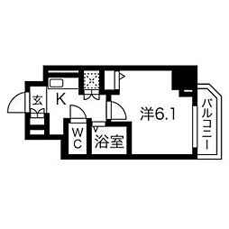 東京メトロ半蔵門線 住吉駅 徒歩10分の賃貸マンション 2階1Kの間取り