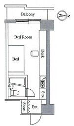 JR山手線 田端駅 徒歩7分の賃貸マンション 8階ワンルームの間取り