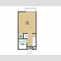 JR鶴見線 鶴見駅 バス8分 二本木下車 徒歩1分の賃貸アパート 2階ワンルームの間取り