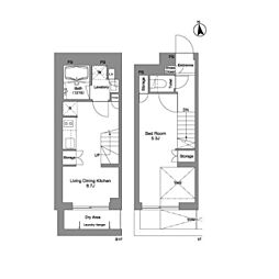 都営浅草線 戸越駅 徒歩10分の賃貸マンション 1階1LDKの間取り