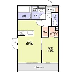 守山区守山三丁目新築計画Ａ棟（西） 2階1LDKの間取り