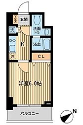 ＫＤＸレジデンス雪谷大塚 6階1Kの間取り