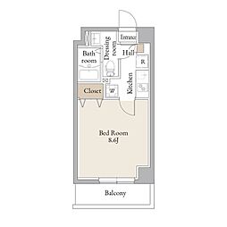 アルファコートお花茶屋2 0107 1階1Kの間取り