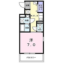 JR京浜東北・根岸線 川口駅 徒歩15分の賃貸マンション 4階1Kの間取り