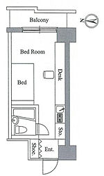 JR山手線 田端駅 徒歩7分の賃貸マンション 3階ワンルームの間取り