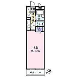 JR総武線 津田沼駅 徒歩5分の賃貸アパート 2階1Kの間取り