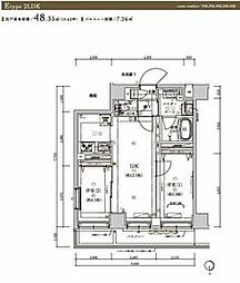 JR埼京線 浮間舟渡駅 徒歩9分の賃貸マンション 5階2LDKの間取り