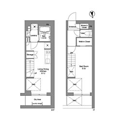 都営浅草線 戸越駅 徒歩10分の賃貸マンション 1階1LDKの間取り