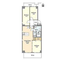 間取図画像 3LDK