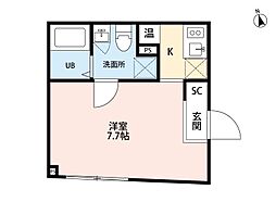 東武亀戸線 小村井駅 徒歩1分の賃貸マンション 1階ワンルームの間取り