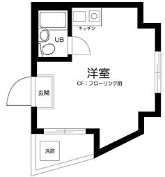 都営新宿線 一之江駅 徒歩9分の賃貸マンション 2階1Kの間取り