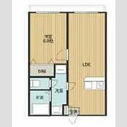 京王相模原線 京王永山駅 徒歩8分の賃貸アパート 2階1LDKの間取り