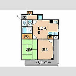 都営三田線 高島平駅 徒歩15分の賃貸マンション 3階2LDKの間取り
