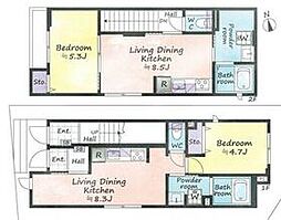 京王線 代田橋駅 徒歩10分の賃貸アパート 1階1LDKの間取り