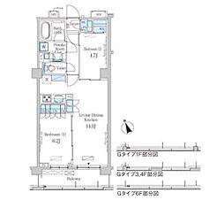 JR山手線 駒込駅 徒歩8分の賃貸マンション 3階2LDKの間取り