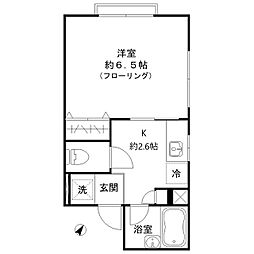 東武東上線 中板橋駅 徒歩15分の賃貸アパート 2階1Kの間取り