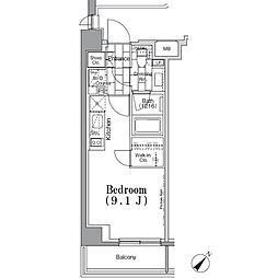 東京メトロ有楽町線 月島駅 徒歩4分の賃貸マンション 5階ワンルームの間取り