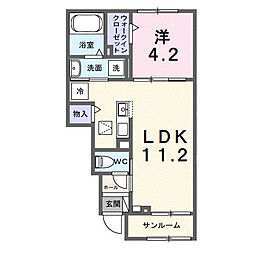 つくばエクスプレス 守谷駅 徒歩7分の賃貸アパート 1階1LDKの間取り