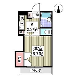 多摩都市モノレール 上北台駅 徒歩17分の賃貸マンション 1階1Kの間取り