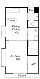 横浜市営地下鉄ブルーライン 阪東橋駅 徒歩3分の賃貸マンション 4階1DKの間取り