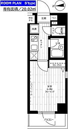 東京メトロ南北線 白金高輪駅 徒歩6分の賃貸マンション 7階1Kの間取り