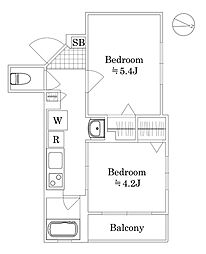 ワールドパレス目黒本町 5階2Kの間取り