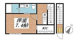 JR埼京線 南与野駅 徒歩14分の賃貸アパート 2階1Kの間取り