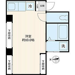 JR埼京線 大崎駅 徒歩10分の賃貸マンション 3階ワンルームの間取り