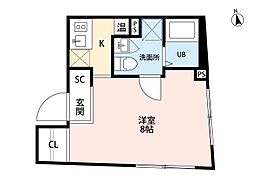 東武亀戸線 小村井駅 徒歩1分の賃貸マンション 3階ワンルームの間取り