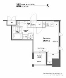 JR埼京線 板橋駅 徒歩2分の賃貸マンション 4階ワンルームの間取り