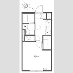 京王線 笹塚駅 徒歩9分の賃貸マンション 1階1Kの間取り