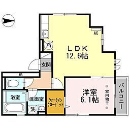 北総鉄道 新柴又駅 徒歩2分の賃貸アパート 2階1LDKの間取り